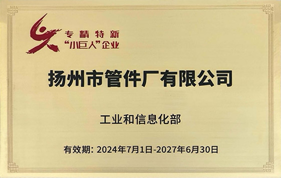 專精特新“小巨人”企業(yè)證書
